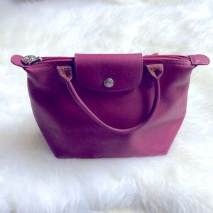Longchamp leather Le pliage pink